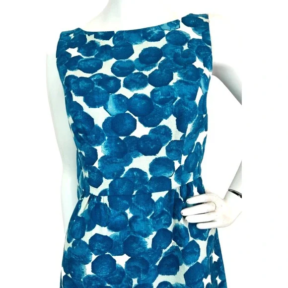 Anthropologie Tabitha Dress Women Size 6 Blue V-Back Sheath Lined Sleeveless EUC - Picture 5 of 10